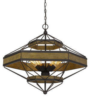 Alicante Six Light Chandelier in Wood/Black (225|FX-3702-6)