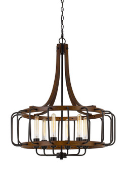 Kellia Six Light Chandelier in Iron/Dark Oak (225|FX-3708-6)