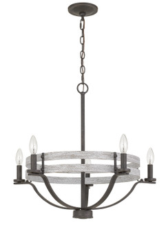 Brig Five Light Chandelier in Natural Wood/Iron (225|FX-3733-5)