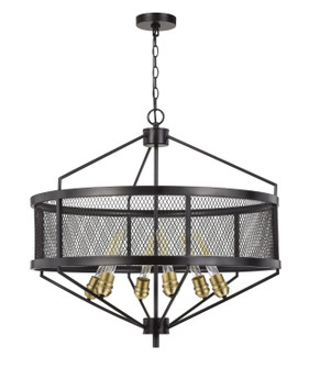 Halle Six Light Chandelier in Black/Antique Brass (225|FX-3743-6)