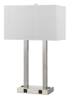 60W X 2 Metal Desk Lamp W/Two Outle Two Light Desk lamp in Brushed Steel (225|LA-8028DK-1-BS)