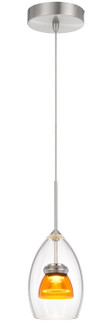 Dimmable With Lutron Brand Dimmers: Dvcl-153P, Scl LED Mini Pendant in Clear Yellow (225|UP-128-CL-AMBCL)