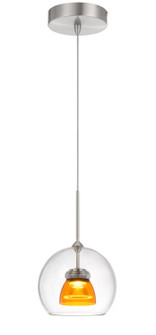 Dimmable with Lutron Brand Dimmers: DVCL-153P, SCL LED Mini Pendant in Clear Yellow (225|UP-335-CL-AMBCL)