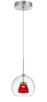 Dimmable with Lutron Brand Dimmers: DVCL-153P, SCL LED Mini Pendant in Red Clear (225|UP-335-CL-REDCL)