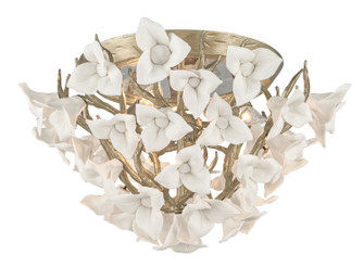 Lily Three Light Flush Mount in Enchanted Silver Leaf (68|211-34)