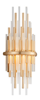 Theory Two Light Wall Sconce in Gold Leaf W Polished Stainless (68|238-11)