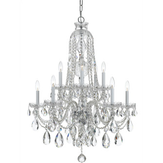 Traditional Crystal Ten Light Chandelier in Polished Chrome (60|1110-CH-CL-MWP)