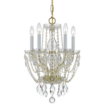 Traditional Crystal Five Light Mini Chandelier in Polished Brass (60|1129-PB-CL-MWP)