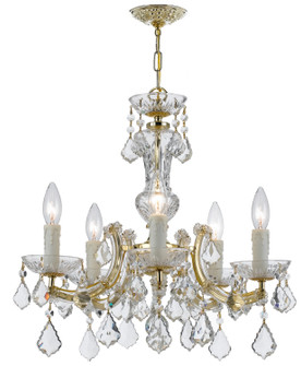 Maria Theresa Five Light Mini Chandelier in Gold (60|4376-GD-CL-SAQ)