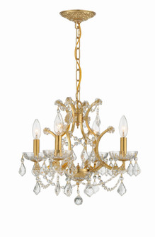 Filmore Four Light Mini Chandelier in Antique Gold (60|4454-GA-CL-S)