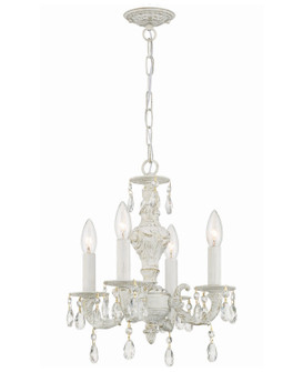 Paris Market Four Light Mini Chandelier in Antique White (60|5024-AW-CL-SAQ)
