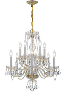 Traditional Crystal Ten Light Chandelier in Polished Brass (60|5080-PB-CL-MWP)