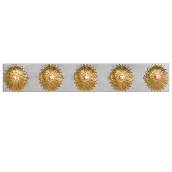 Broche Five Light Bathroom Vanity in Antique Gold + Antique Silver (60|508-GA-SA)