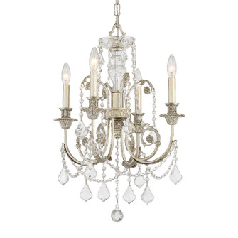 Regis Four Light Mini Chandelier in Olde Silver (60|5114-OS-CL-S)