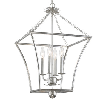 Broche Four Light Mini Chandelier in Antique Silver (60|516-SA)