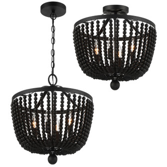 Rylee Four Light Semi Flush Mount in Matte Black (60|604-MK_CEILING)