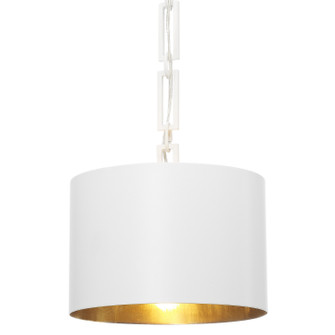 Alston One Light Chandelier in Matte White + Antique Gold (60|8683-MT-GA)