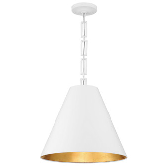 Alston Three Light Chandelier in Matte White + Antique Gold (60|8687-MT-GA)