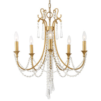 Arcadia Five Light Chandelier in Antique Gold (60|ARC-1905-GA-CL-MWP)