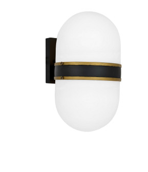 Capsule Two Light Outdoor Wall Sconce in Matte Black + Textured Gold (60|CAP-8504-MK-TG)