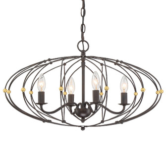 Zucca Four Light Chandelier in English Bronze / Antique Gold (60|ZUC-A9034-EB-GA)