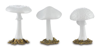 Dreamland Mushrooms Set of 3 in White/Antique Brass (142|1200-0382)
