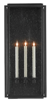 Wright Three Light Outdoor Wall Sconce in Midnight Black/Clear Seeded (142|5500-0042)