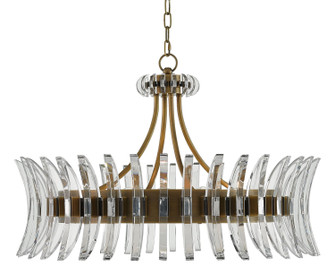Coquette Eight Light Chandelier in Clear/Antique Brass (142|9000-0014)