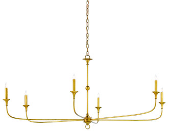 Nottaway Six Light Chandelier in Contemporary Gold Leaf (142|9000-0370)