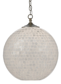 Finhorn Collection One Light Pendant in Pearl/Antique Silver Leaf (142|9000-0435)