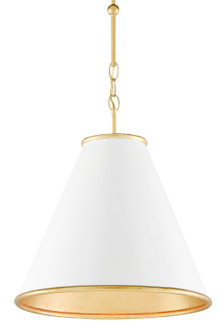 Pierrepont One Light Pendant in Painted Gesso White/Contemporary Gold Leaf/Gold (142|9000-0536)