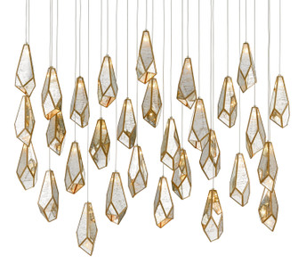Glace 30 Light Pendant in Raj Mirror/Antique Brass/Silver (142|9000-0707)