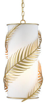 Queenbee Palm Collection One Light Pendant in Contemporary Gold Leaf/White (142|9000-0782)