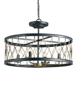 Crisscross Four Light Pendant in French Black/Pyrite Bronze (142|9902)