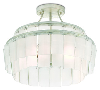 Vintner Three Light Semi-Flush Mount in Opaque White/Contemporary Silver Leaf (142|9999-0030)