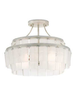Vintner Three Light Semi-Flush Mount in Opaque White/Contemporary Silver Leaf (142|9999-0030)