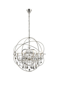 Geneva Six Light Chandelier in Polished nickel (173|1130D32PN-SS/RC)