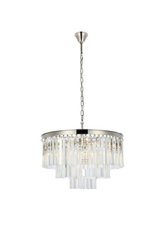 Sydney Nine Light Chandelier in Polished nickel (173|1201D26PN/RC)