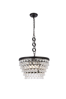 Nordic Five Light Pendant in Black and Clear (173|1219D19BK/RC)