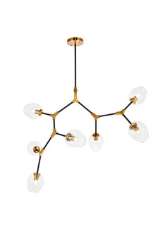 Cavoli Seven Light Pendant in Light Antique Brass and Flat Black (173|1712G57LAB)