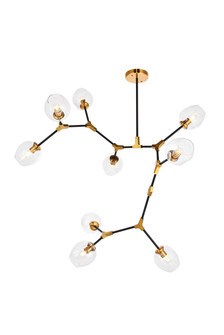Cavoli Nine Light Pendant in Light Antique Brass and Flat Black (173|1712G79LAB)