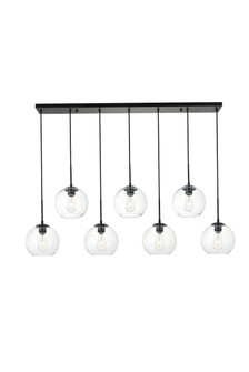 BAXTER Seven Light Pendant in Black and Clear (173|LD2230BK)