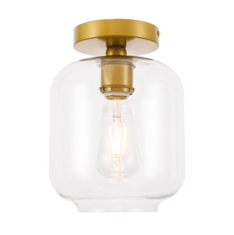 Collier One Light Flush Mount in Brass and Clear glass (173|LD2270BR)