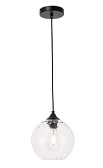 Cashel One Light Pendant in Black and Clear glass (173|LD2281)