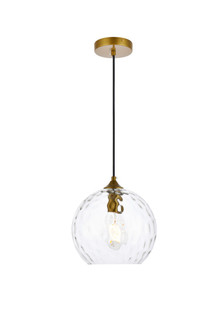 Cashel One Light Pendant in Brass and Clear (173|LD2282BR)