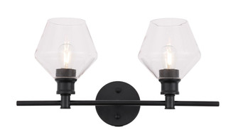 Gene Two Light Wall Sconce in Black and Clear glass (173|LD2312BK)