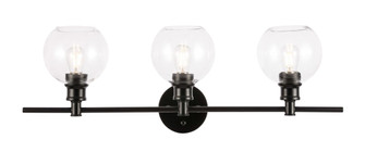 Collier Three Light Wall Sconce in Black and Clear glass (173|LD2318BK)