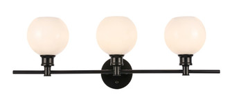 Collier Three Light Wall Sconce in Black and Frosted white glass (173|LD2319BK)