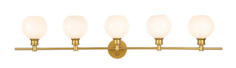 Collier Five Light Wall Sconce in Brass and Frosted white glass (173|LD2327BR)