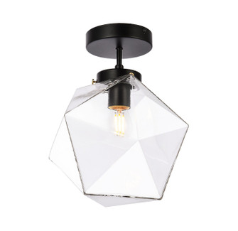 Lawrence One Light Flush Mount in Black and Clear (173|LD2346BK)